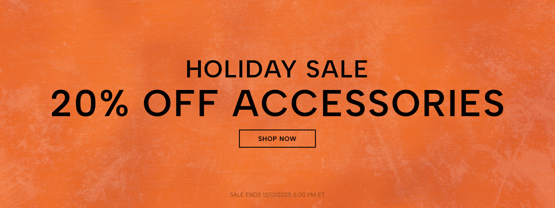 Holiday sale 20% off accessories